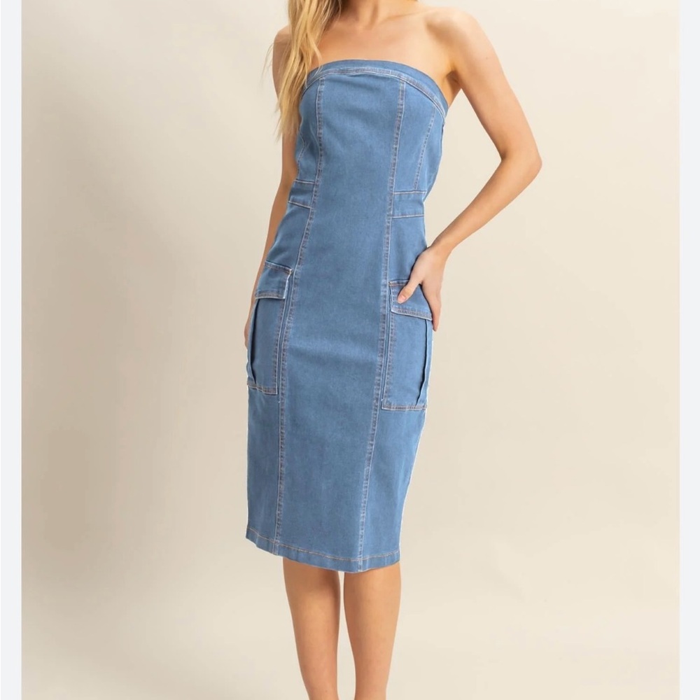 HYFVE Strapless Denim Dress no size